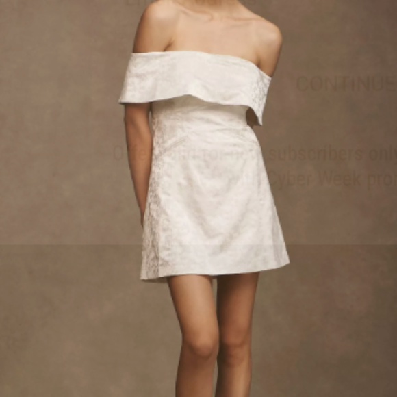 Anthropologie Dresses & Skirts - BHLDN Ingrid Stretch Jacquard Off-The-Shoulder Mini Dress